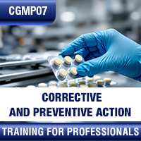 Certification Training cGMP: Corrective and Preventive Action (CAPA) in Medicinal Product Manufacturing - Including Root Cause Analysis