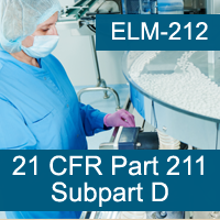 GMP: 21 CFR Part 211 Subpart D - Equipment Certification Training