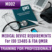 Certification Training Quality Management System Requirements for Medical Devices under ISO 13485:2016 and FDA QMSR